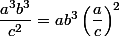 \dfrac {a^3 b^3} {c^2} = ab^3 \left( \dfrac a c \right)^2